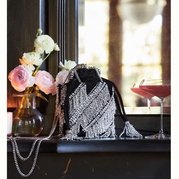 New Anthropologie Disco Fringe Bucket Bag - Picture 2 of 7